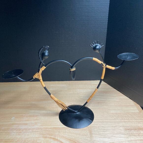 Candle Laurids Lonborg Rattan Metal Wire Candle Holders Danish. Pre-Owned - Picture 3 of 4